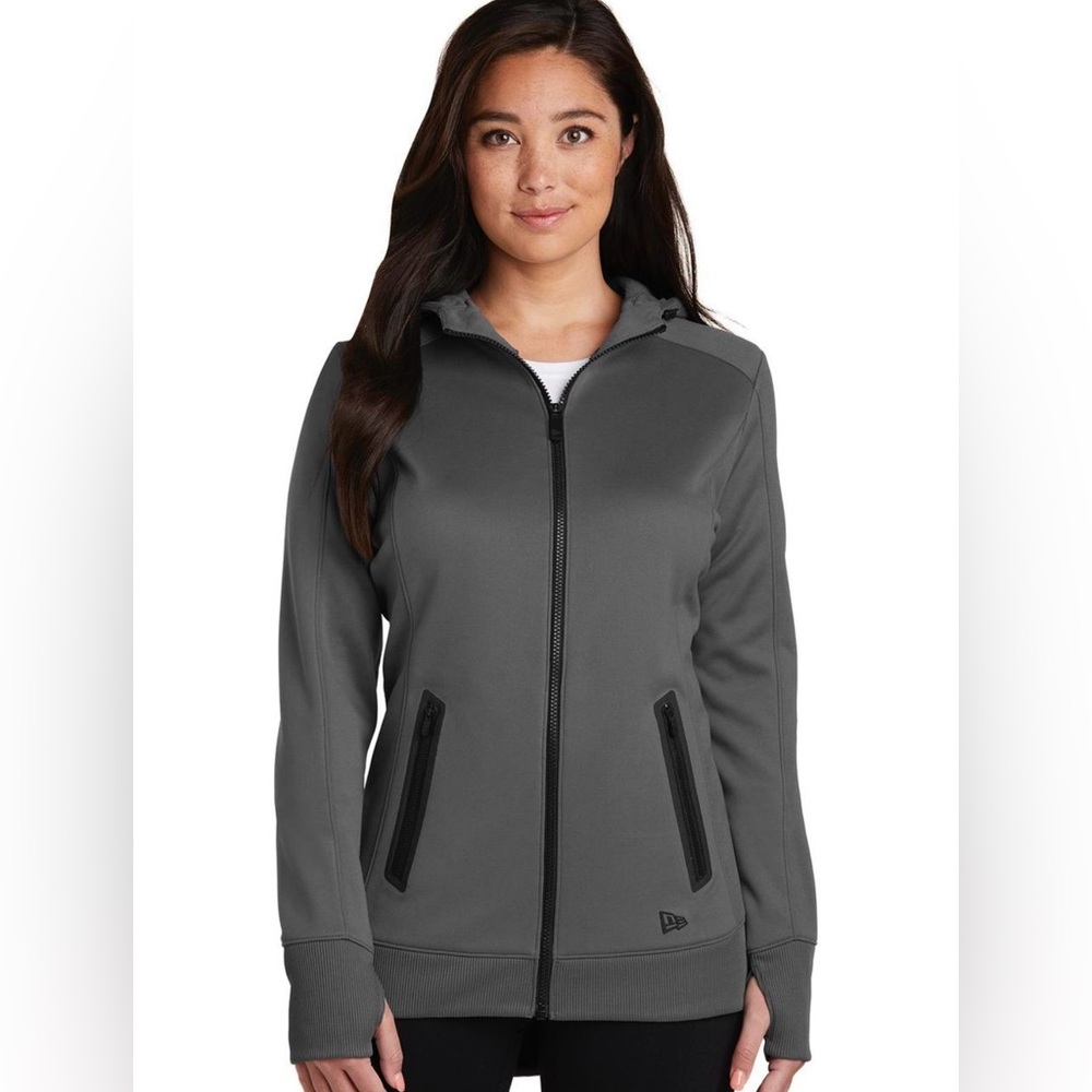 New Era Ladies Venue Fleece Full-Zip Hoodie Medium Gray‎ Moisture Wicking Active